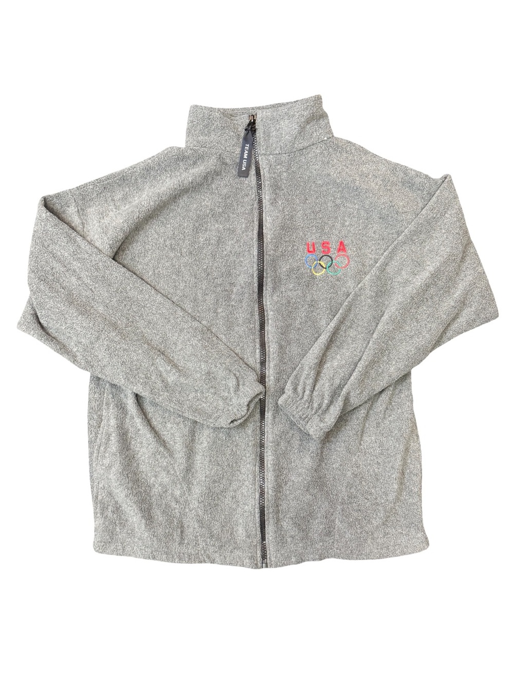 Unisex Team USA Olympic Full Zip Fleece Jacket Grey